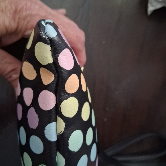 Betsey Johnson Pastel Polka dot Crossbody Purse/Clutch. - Picture 7 of 10